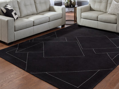 Marav Black/White Large Rug - R407531
