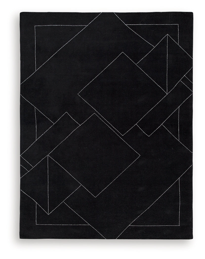 Marav Black/White Large Rug - R407531