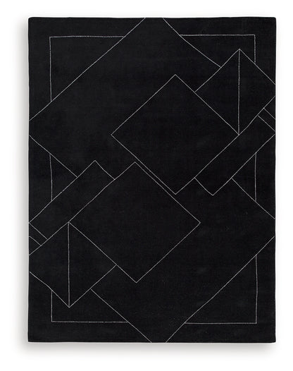 Marav Black/White Large Rug - R407531