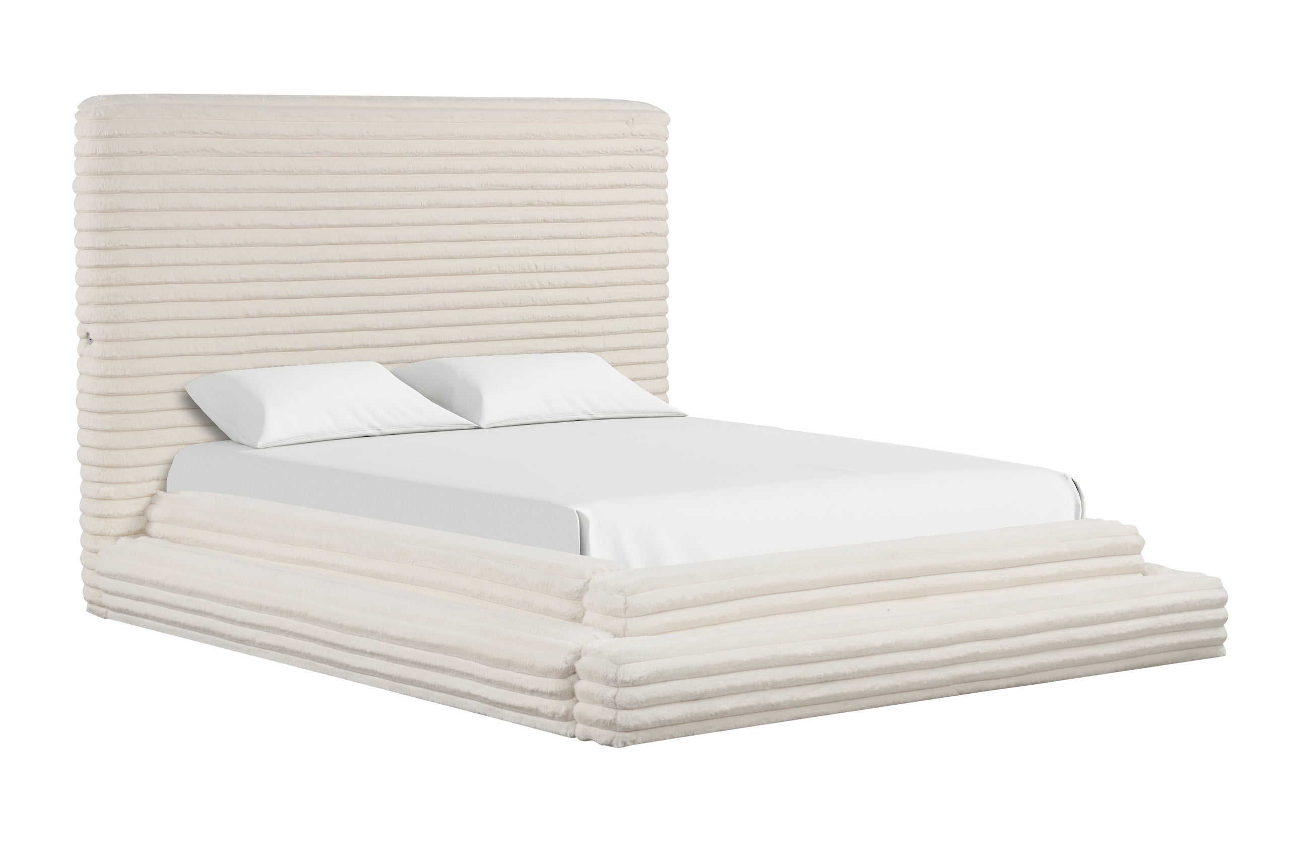 Mariah Beige Platform Bed - Queen, King *QUEEN - MARIAH BEIGE QUEEN