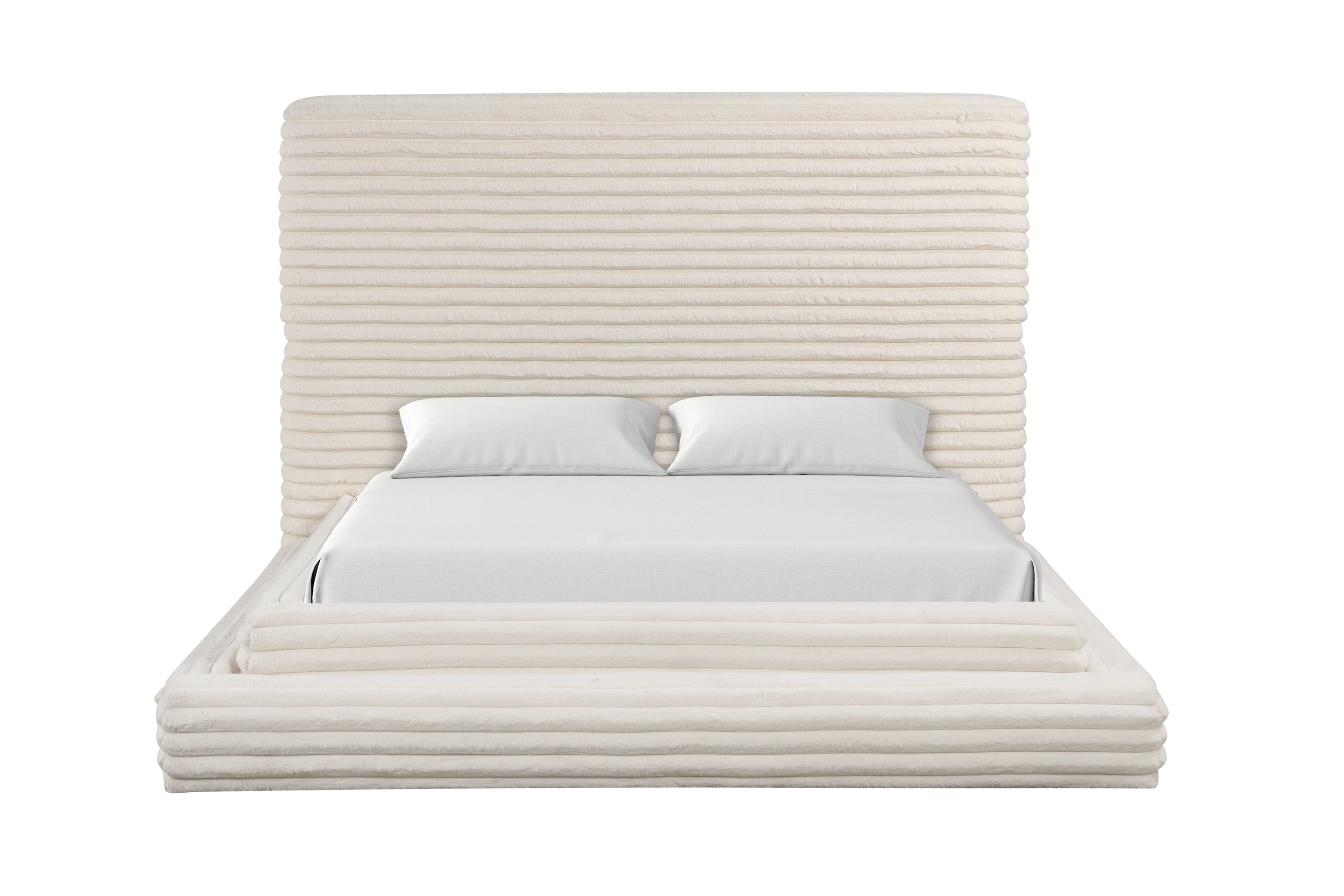 Mariah Beige Platform Bed - Queen, King *QUEEN - MARIAH BEIGE QUEEN