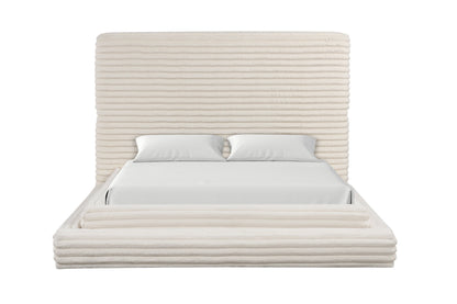 Mariah Beige Platform Bed - Queen, King *QUEEN - MARIAH BEIGE QUEEN