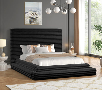 Mariah Black Platform Bed - Queen, King *QUEEN - MARIAH BLACK QUEEN