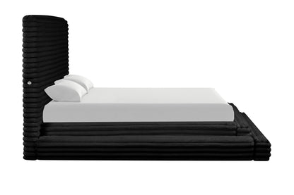Mariah Black Platform Bed - Queen, King *QUEEN - MARIAH BLACK QUEEN