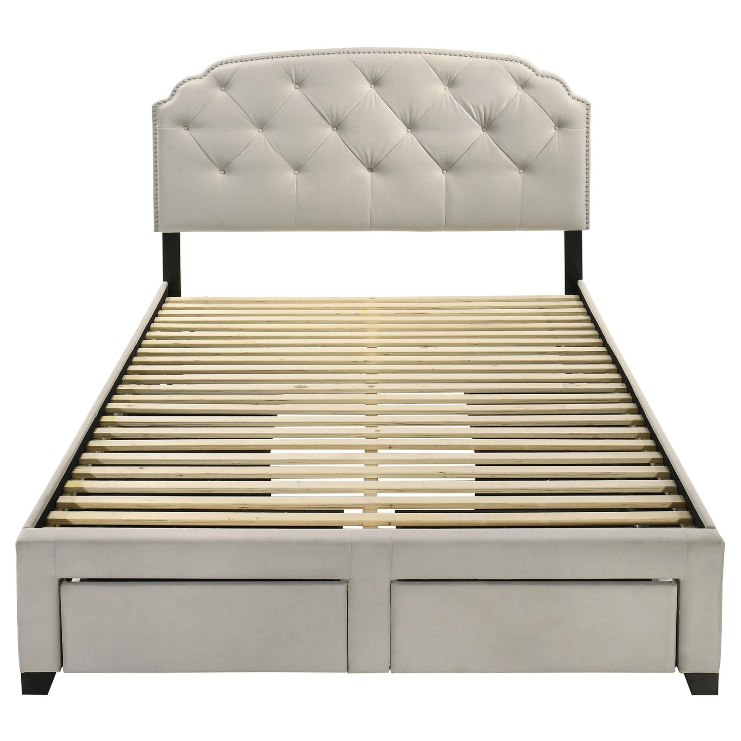 Marianna 4-drawer Upholstered Eastern King Storage Bed Cream - 316011KE