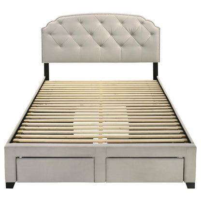 Marianna 4-drawer Upholstered Eastern King Storage Bed Cream - 316011KE