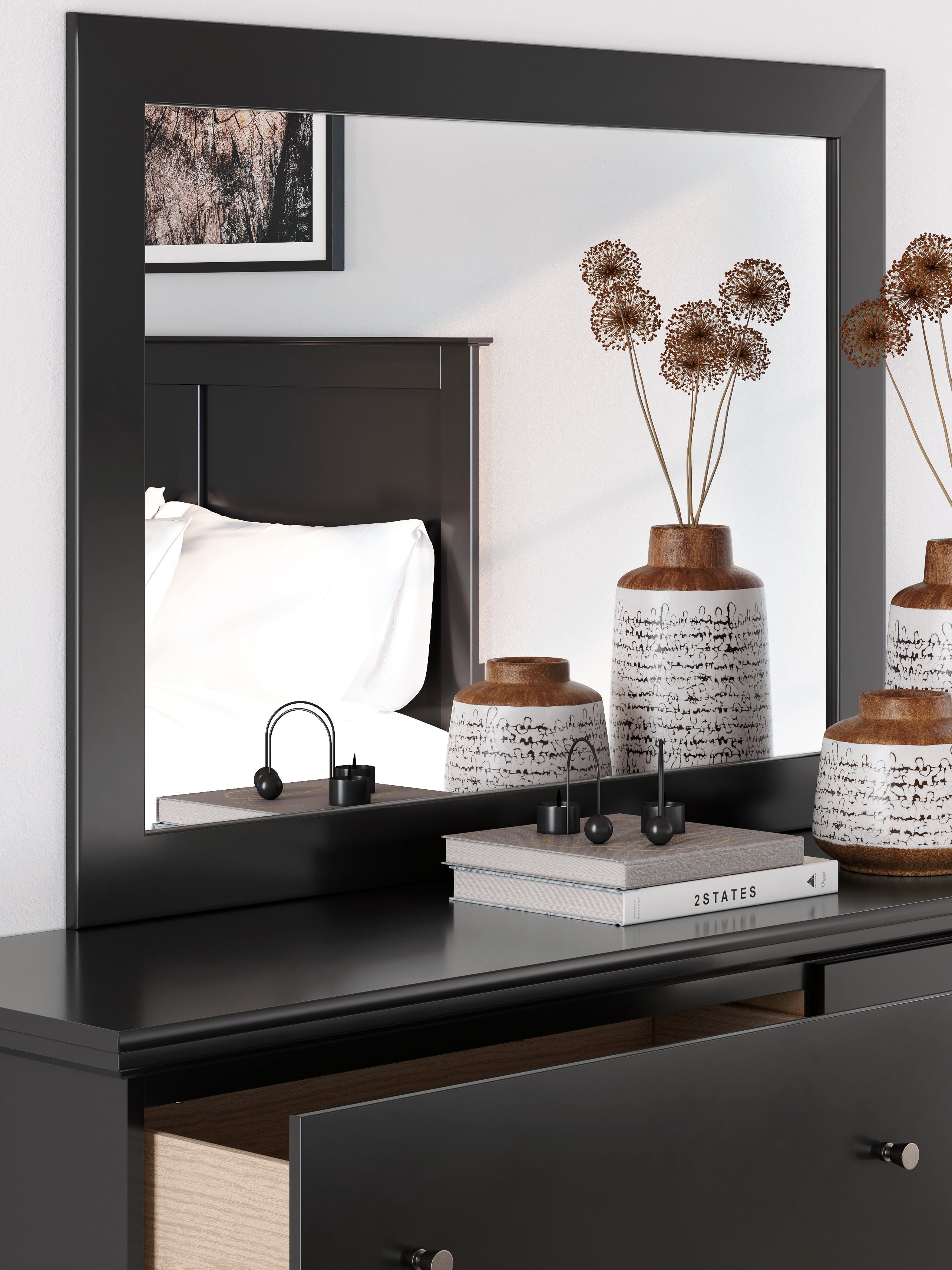 Maribel Black Bedroom Mirror - B138-35