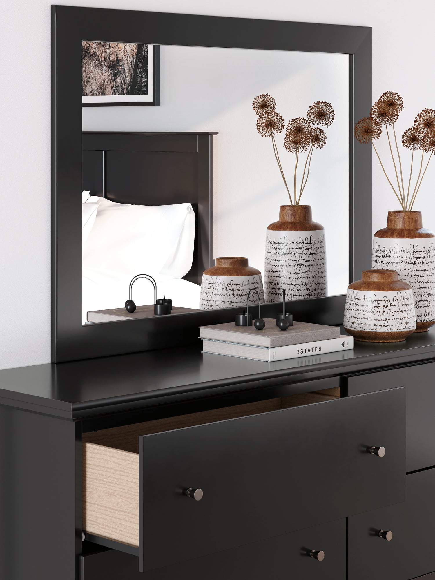 Maribel Black Dresser and Mirror - B138B50