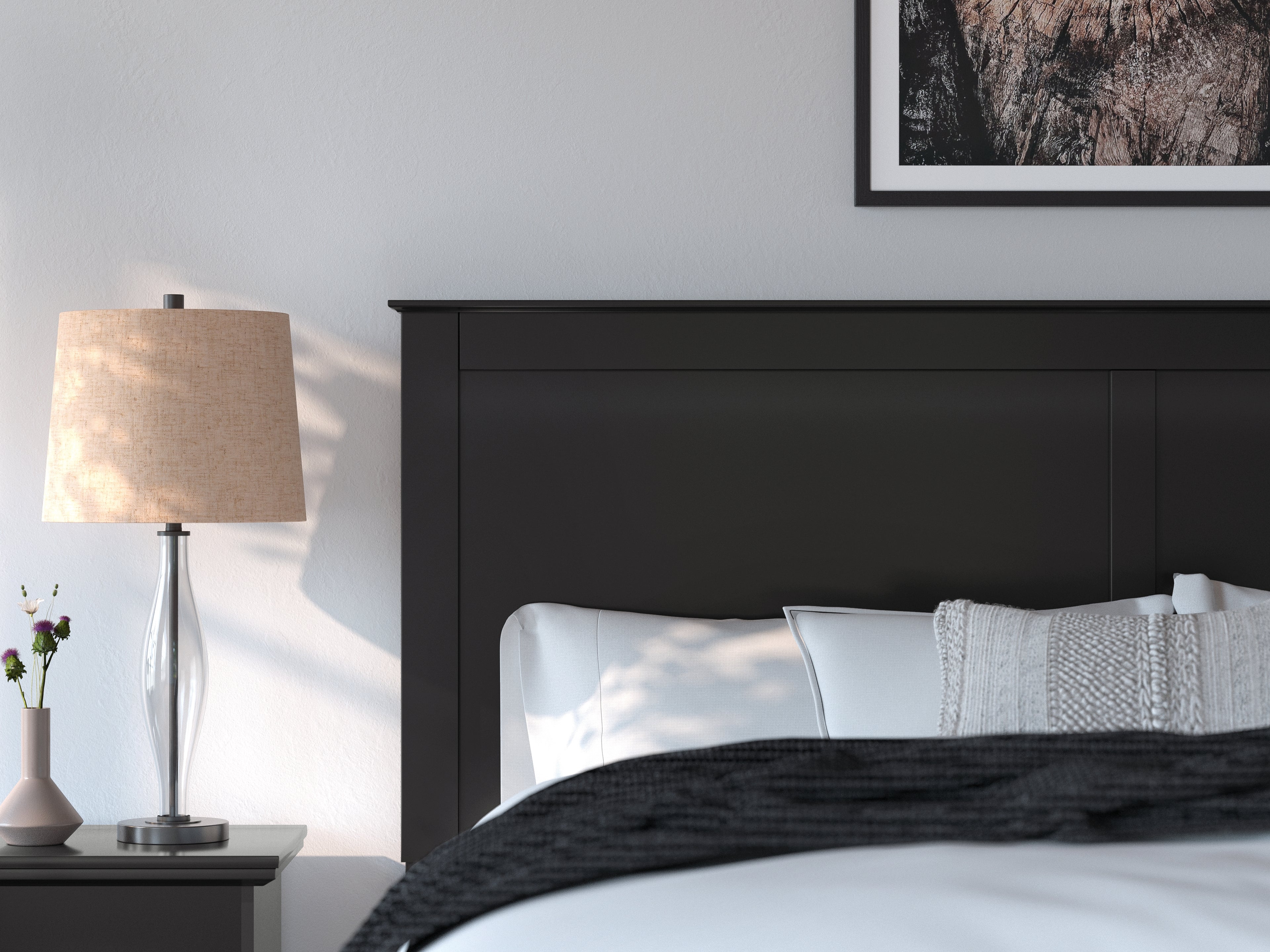 Maribel Black King Panel Bed - B138B57