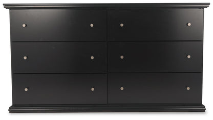 Maribel Full Panel Bed with Dresser and Nightstand in Black from Ashley - Luna Furniture
