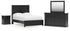 Maribel Full Panel Bed with Mirrored Dresser and Nightstand in Black from Ashley - Luna Furniture