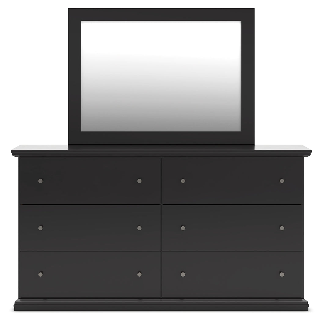 Maribel King Panel Bed, Dresser, Mirror and 2 Nightstands - B138B70