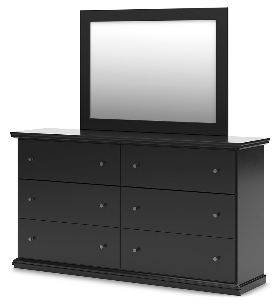 Maribel King Panel Bed, Dresser, Mirror and 2 Nightstands - B138B70