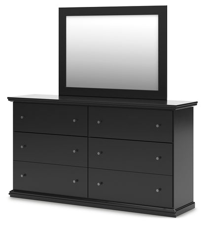 Maribel King Panel Bed, Dresser, Mirror and 2 Nightstands - B138B70