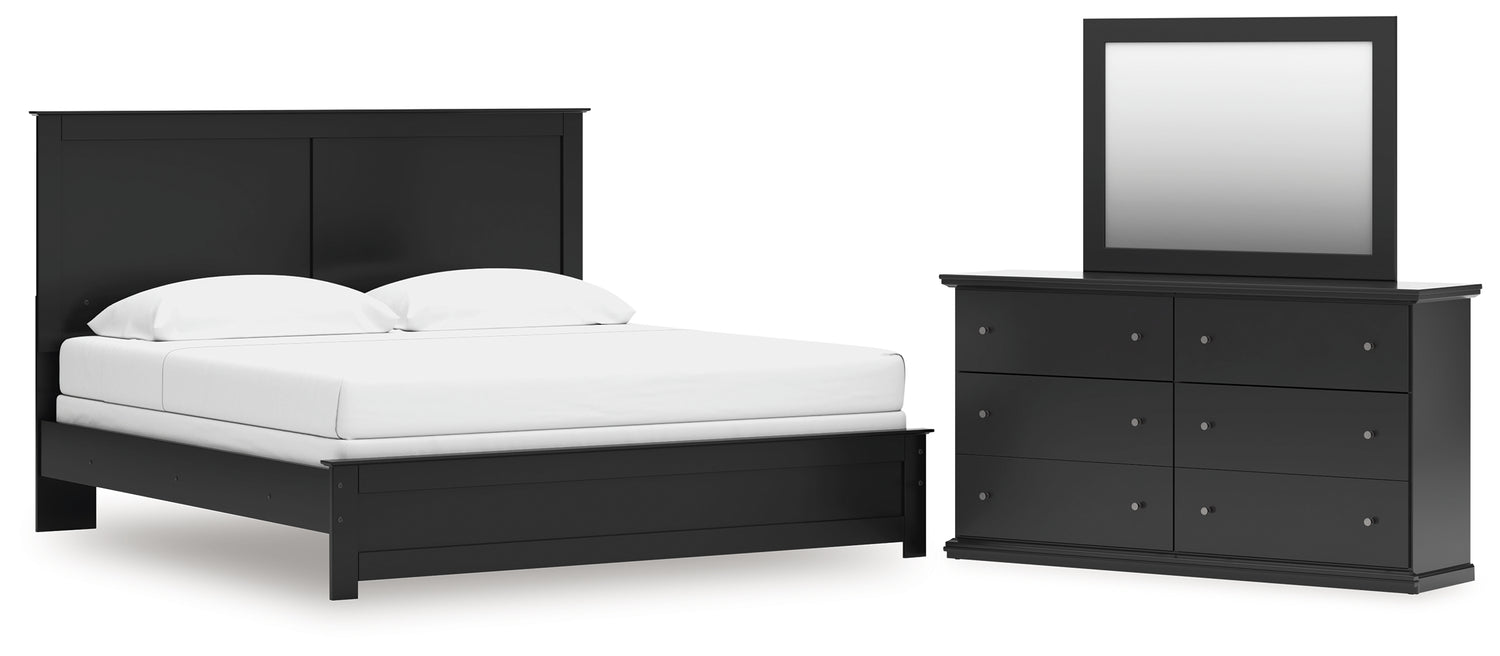 Maribel King Panel Bed with Dresser and Mirror - B138B62