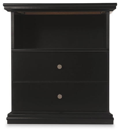 Maribel King Panel Bed with Dresser and Nightstand in Black from Ashley - Luna Furniture