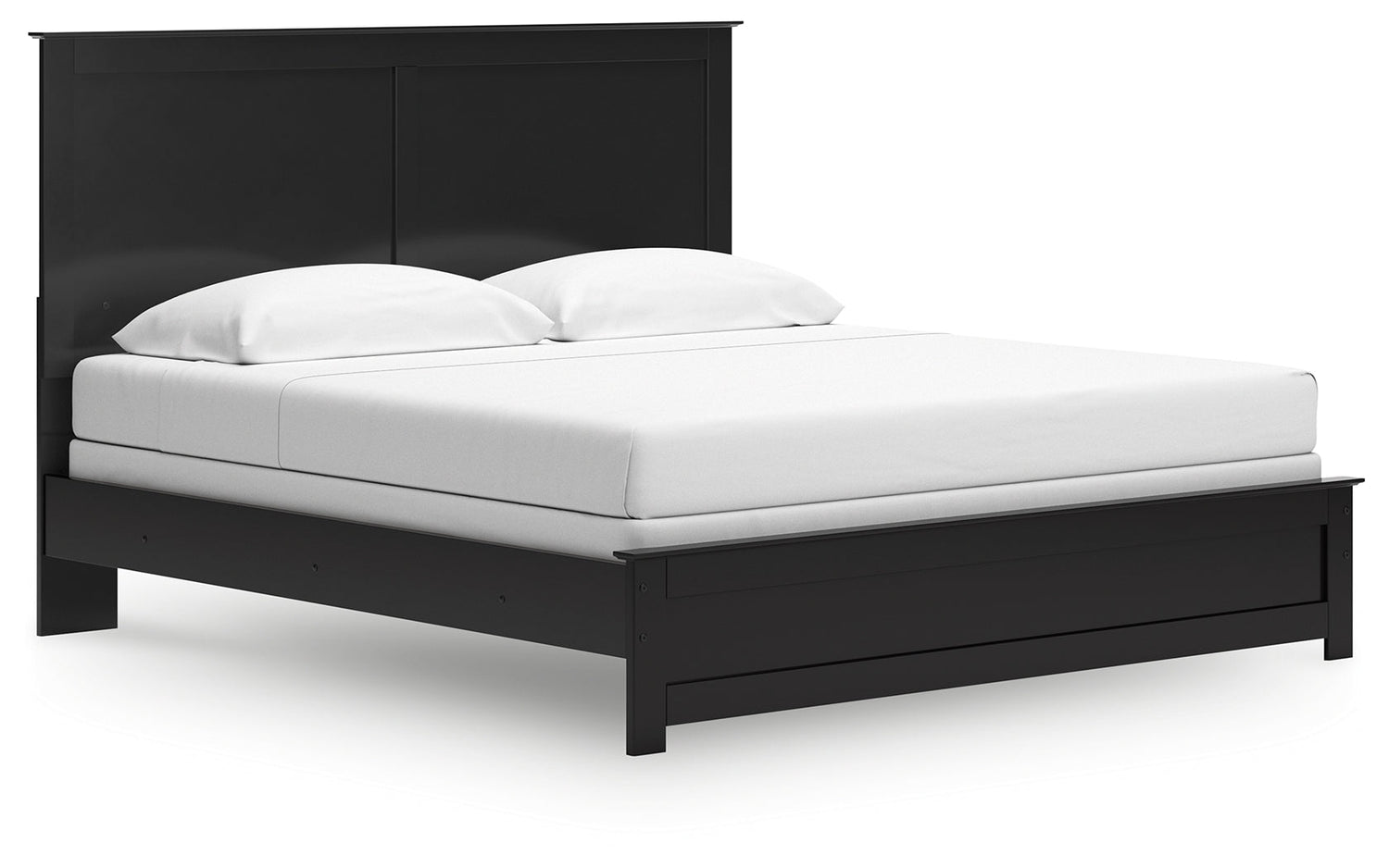 Maribel King Panel Bed with Mirrored Dresser and Nightstand in Black - PKG021550