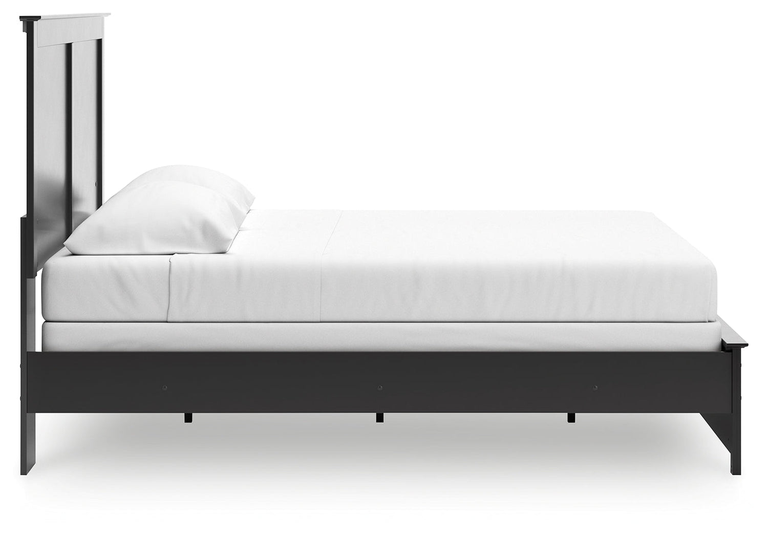 Maribel King Panel Bed with Mirrored Dresser and Nightstand in Black - PKG021550