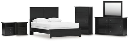 Maribel Queen Panel Bed, Dresser, Mirror, Chest and 2 Nightstands - B138B76