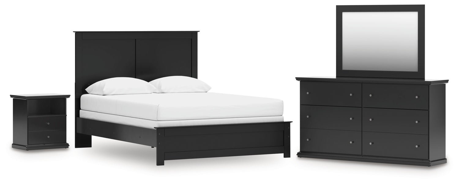 Maribel Queen Panel Bed with Dresser, Mirror and Nightstand - B138B73