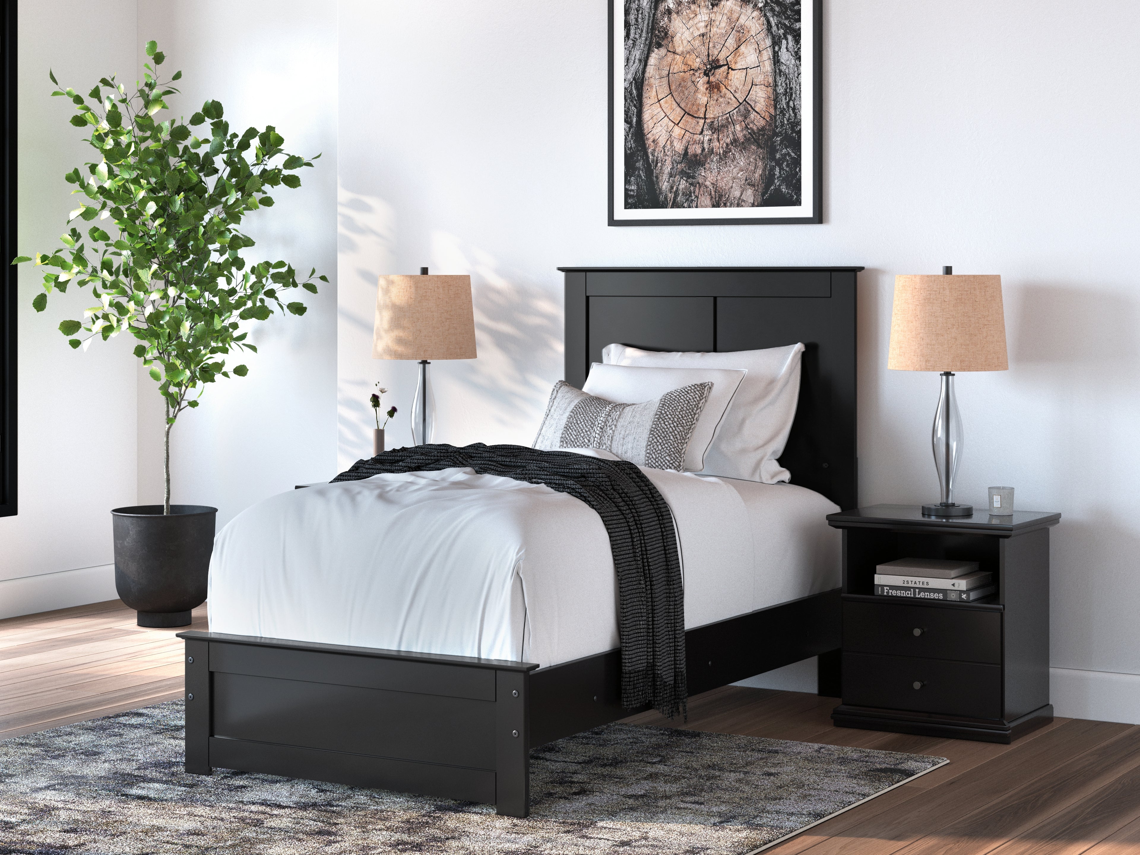 Maribel Twin Panel Bed, Dresser and Mirror - B138B71
