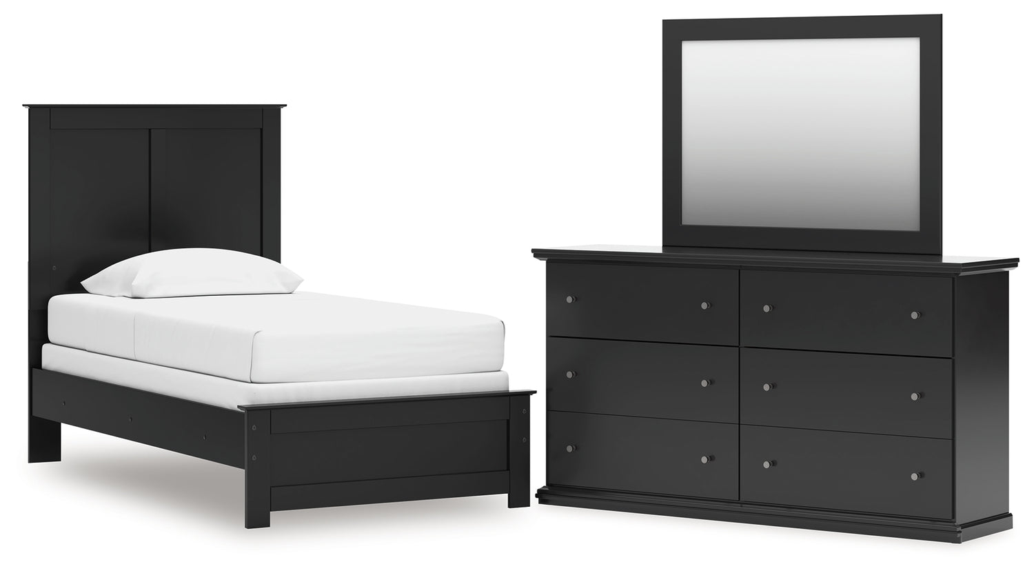 Maribel Twin Panel Bed, Dresser and Mirror - B138B71
