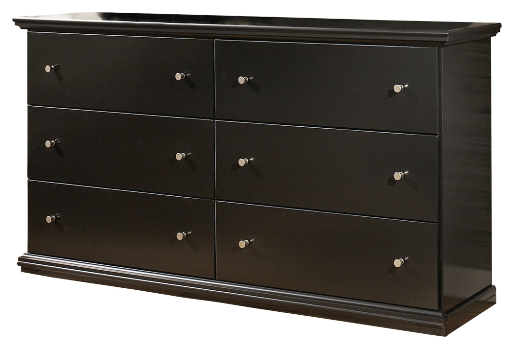 Maribel Twin Panel Bed with Dresser and Nightstand in Black from Ashley - Luna Furniture