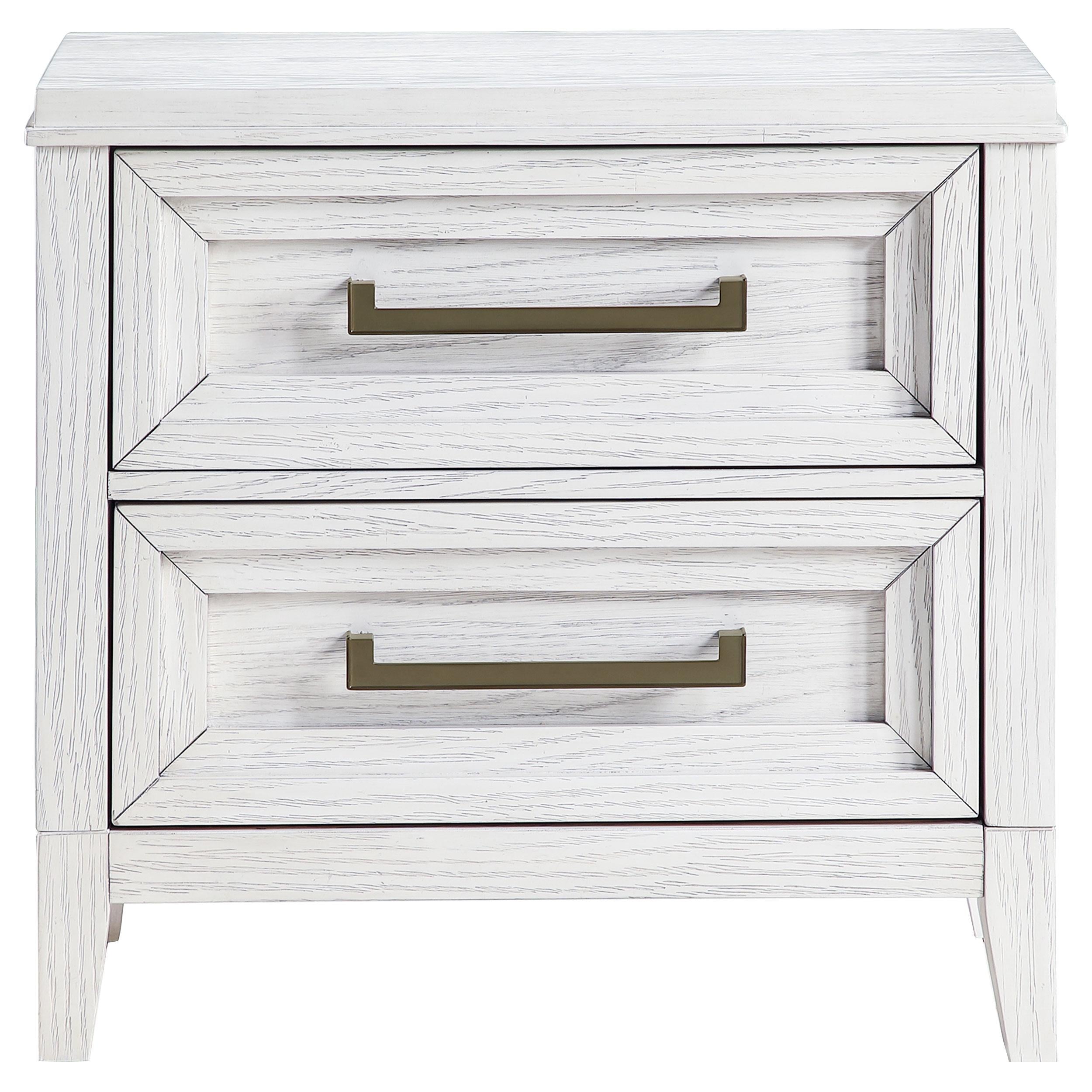 Marielle 2-drawer Nightstand Bedside Table Distressed White - 224842