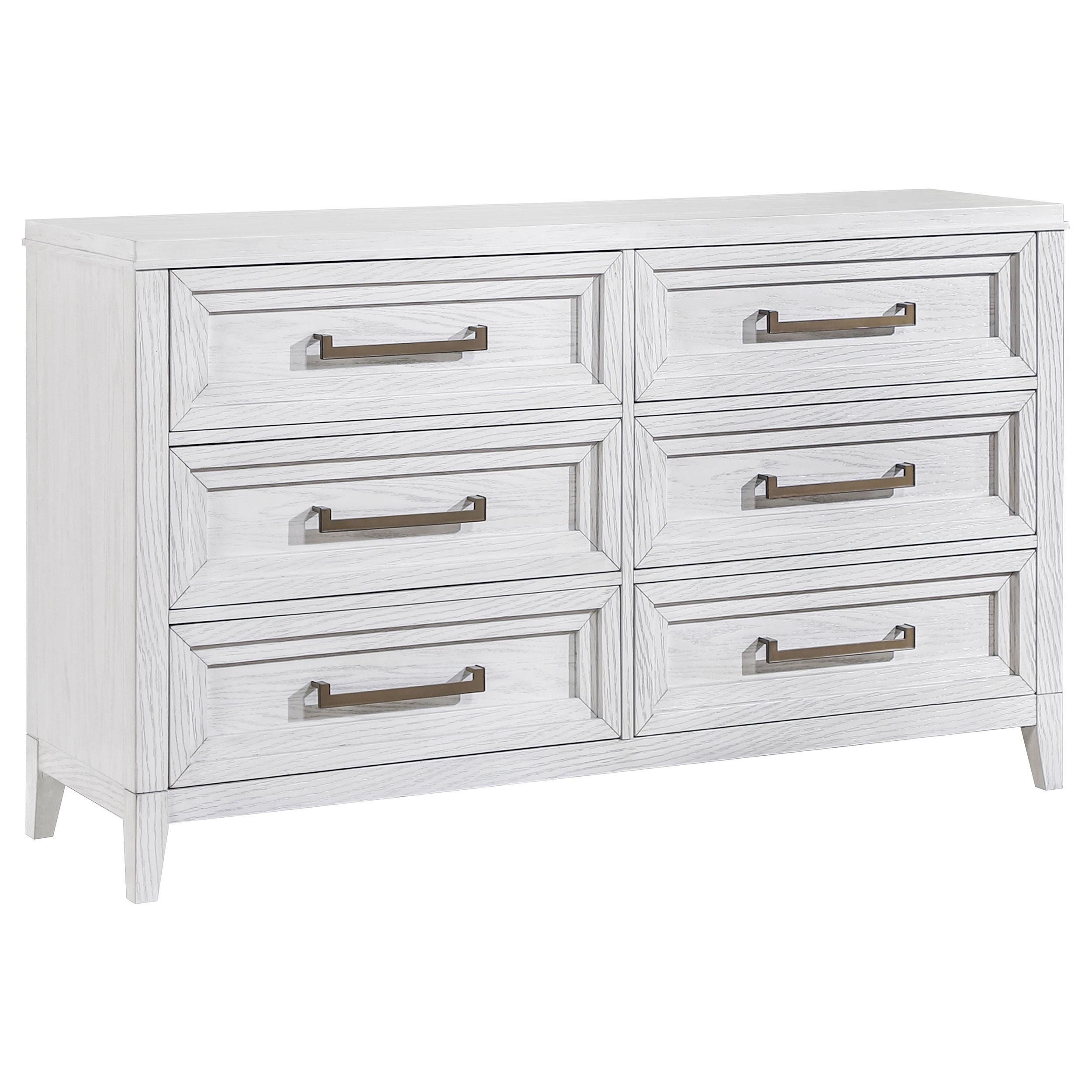 Marielle 6-drawer Bedroom Dresser Distressed White - 224843