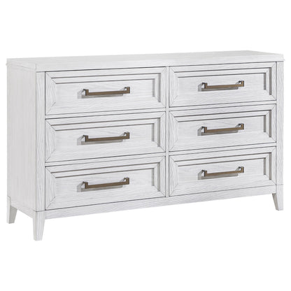 Marielle 6-drawer Bedroom Dresser Distressed White - 224843