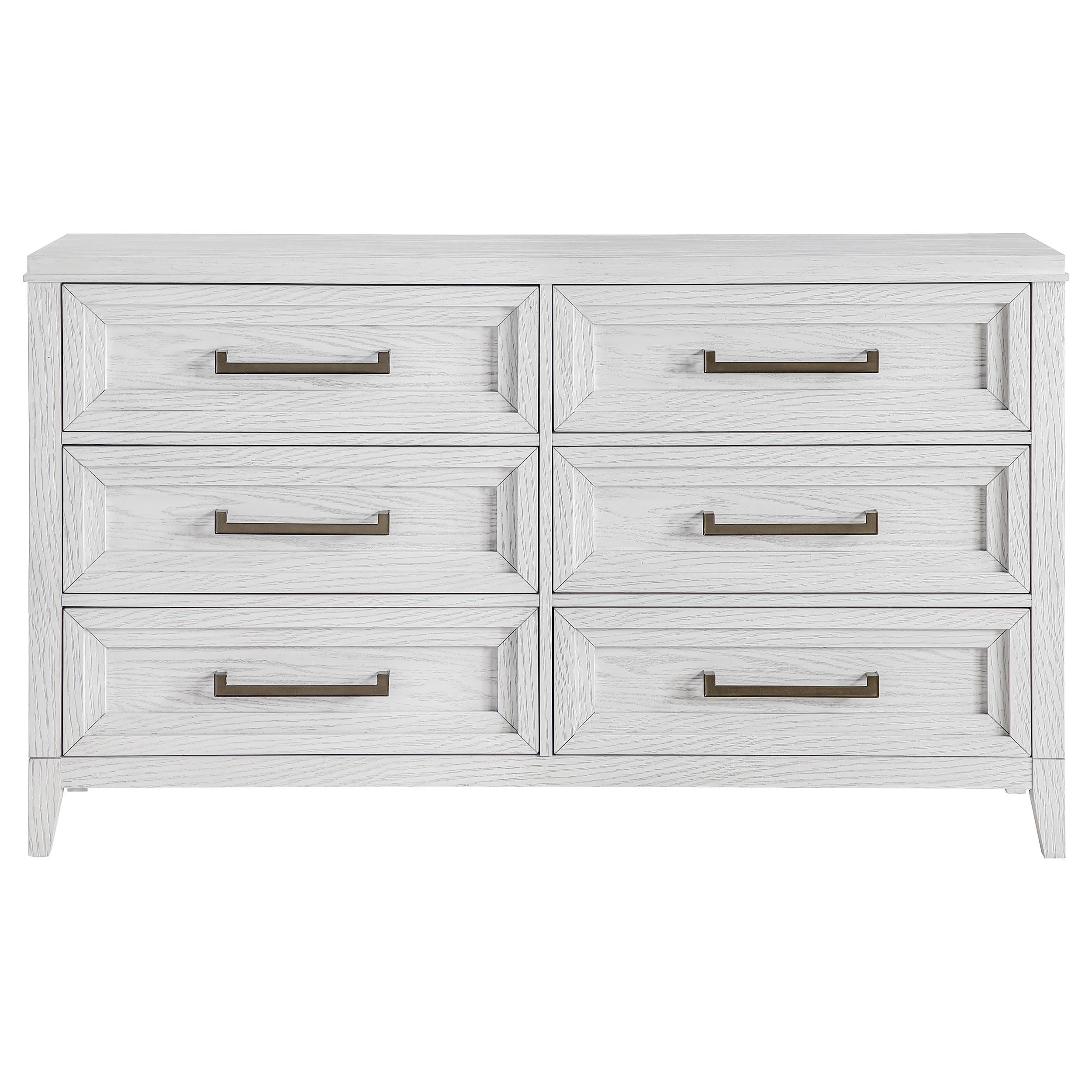 Marielle 6-drawer Bedroom Dresser Distressed White - 224843