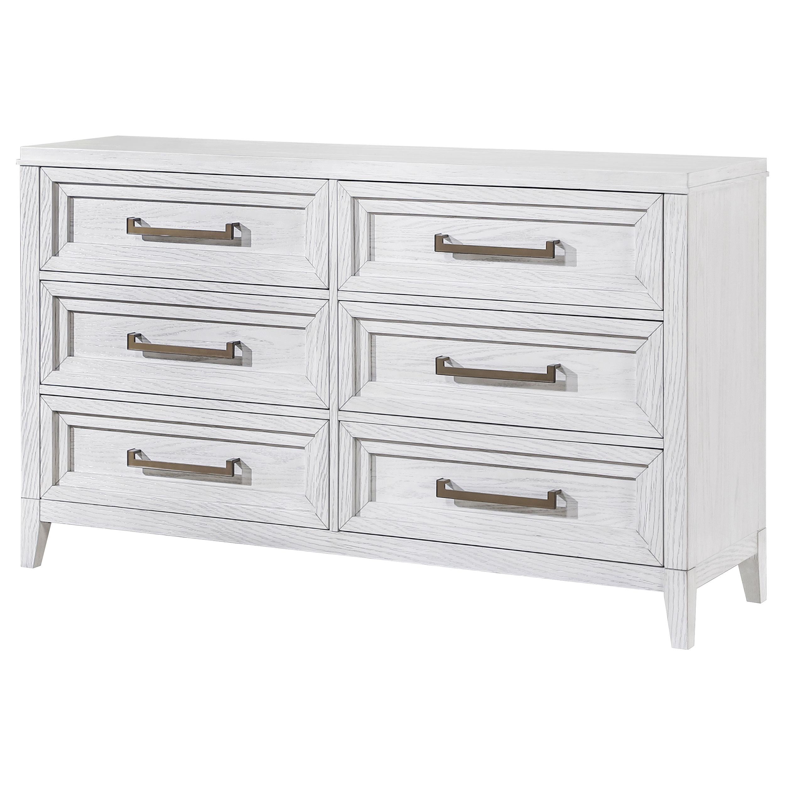 Marielle 6-drawer Bedroom Dresser Distressed White - 224843