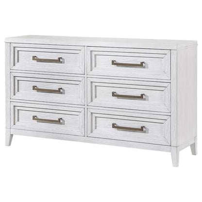 Marielle 6-drawer Bedroom Dresser Distressed White - 224843