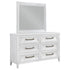 Marielle 6-drawer Dresser with Mirror Distressed White - 224843M