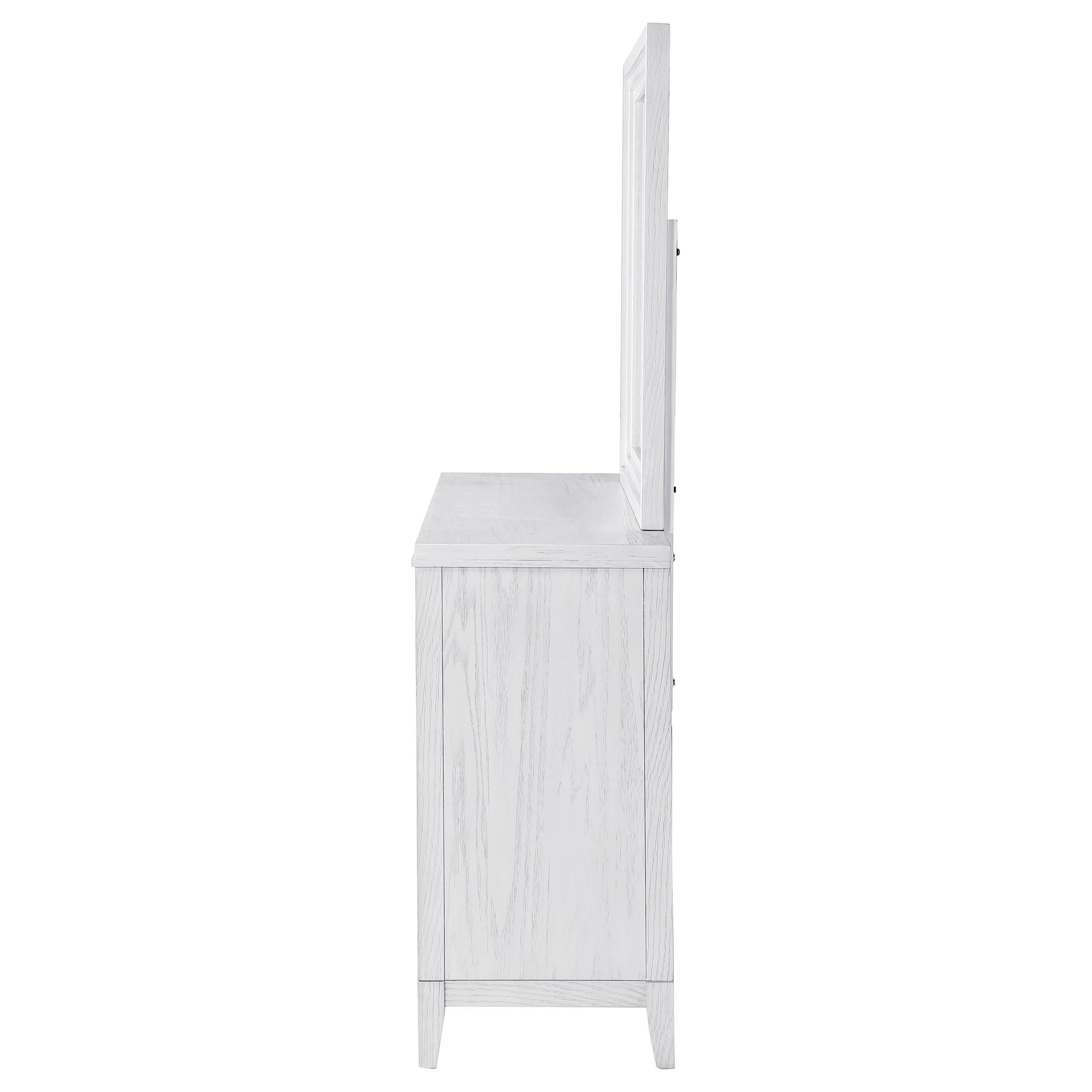 Marielle 6-drawer Dresser with Mirror Distressed White - 224843M