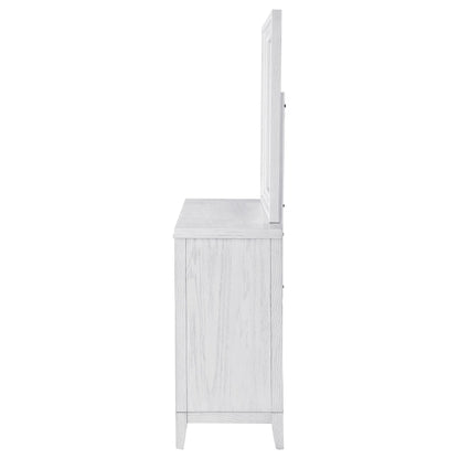 Marielle 6-drawer Dresser with Mirror Distressed White - 224843M