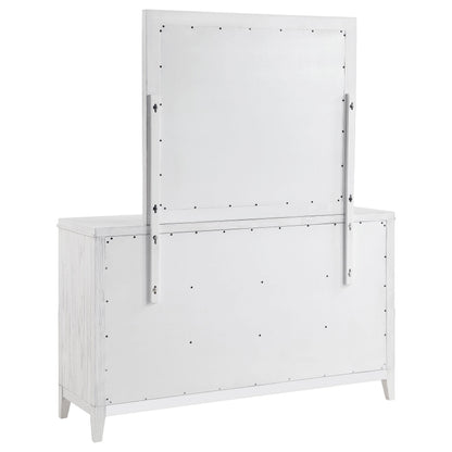 Marielle 6-drawer Dresser with Mirror Distressed White - 224843M