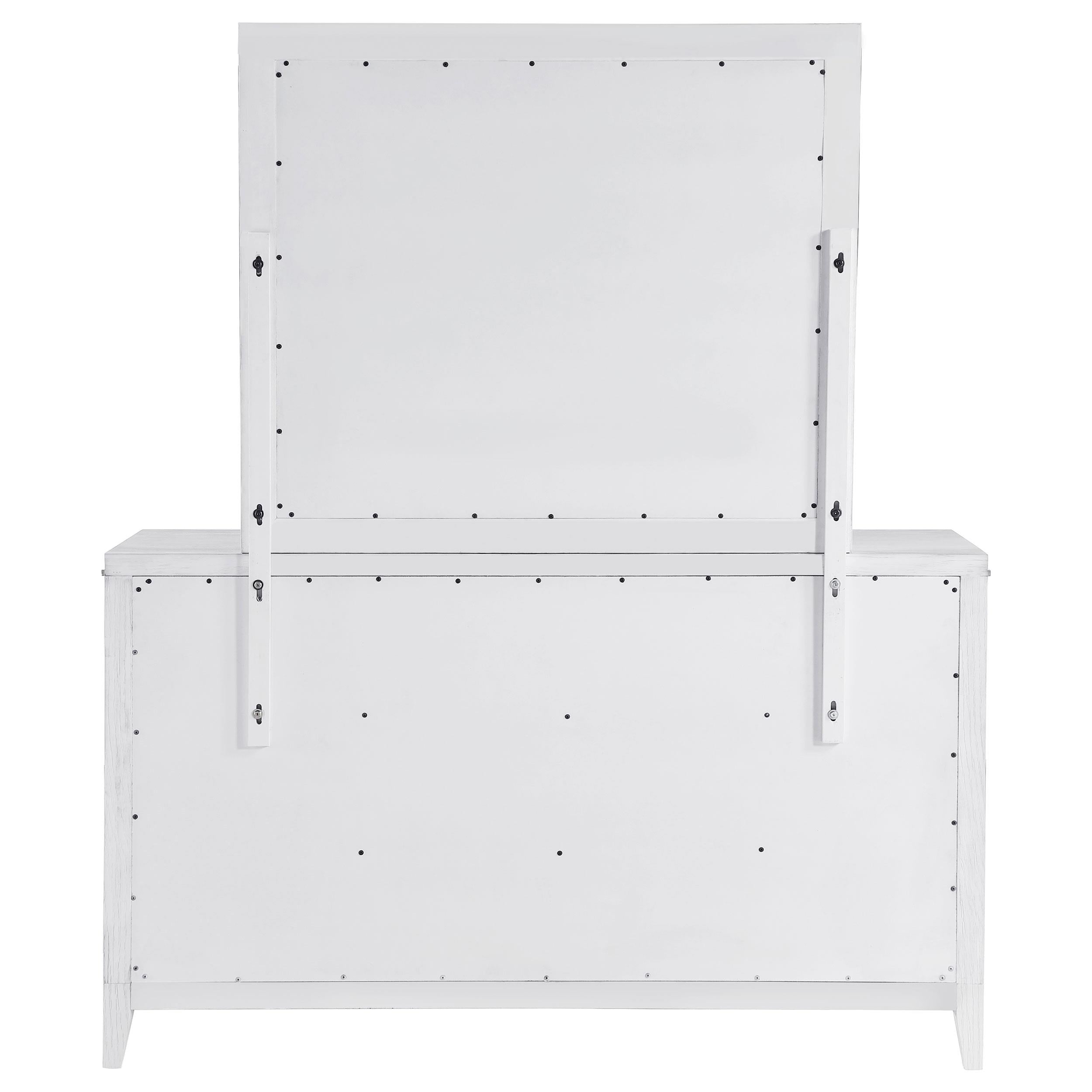 Marielle 6-drawer Dresser with Mirror Distressed White - 224843M