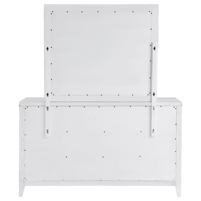 Marielle 6-drawer Dresser with Mirror Distressed White - 224843M