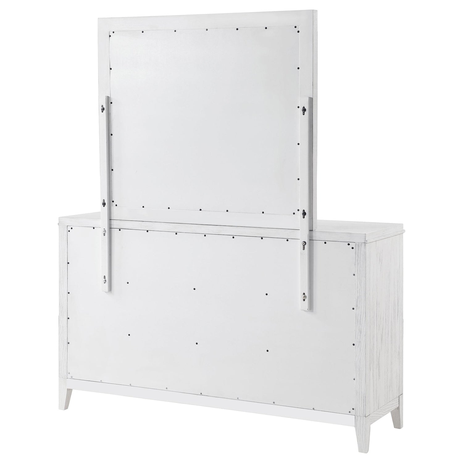 Marielle 6-drawer Dresser with Mirror Distressed White - 224843M