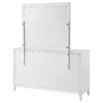 Marielle 6-drawer Dresser with Mirror Distressed White - 224843M