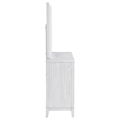 Marielle 6-drawer Dresser with Mirror Distressed White - 224843M