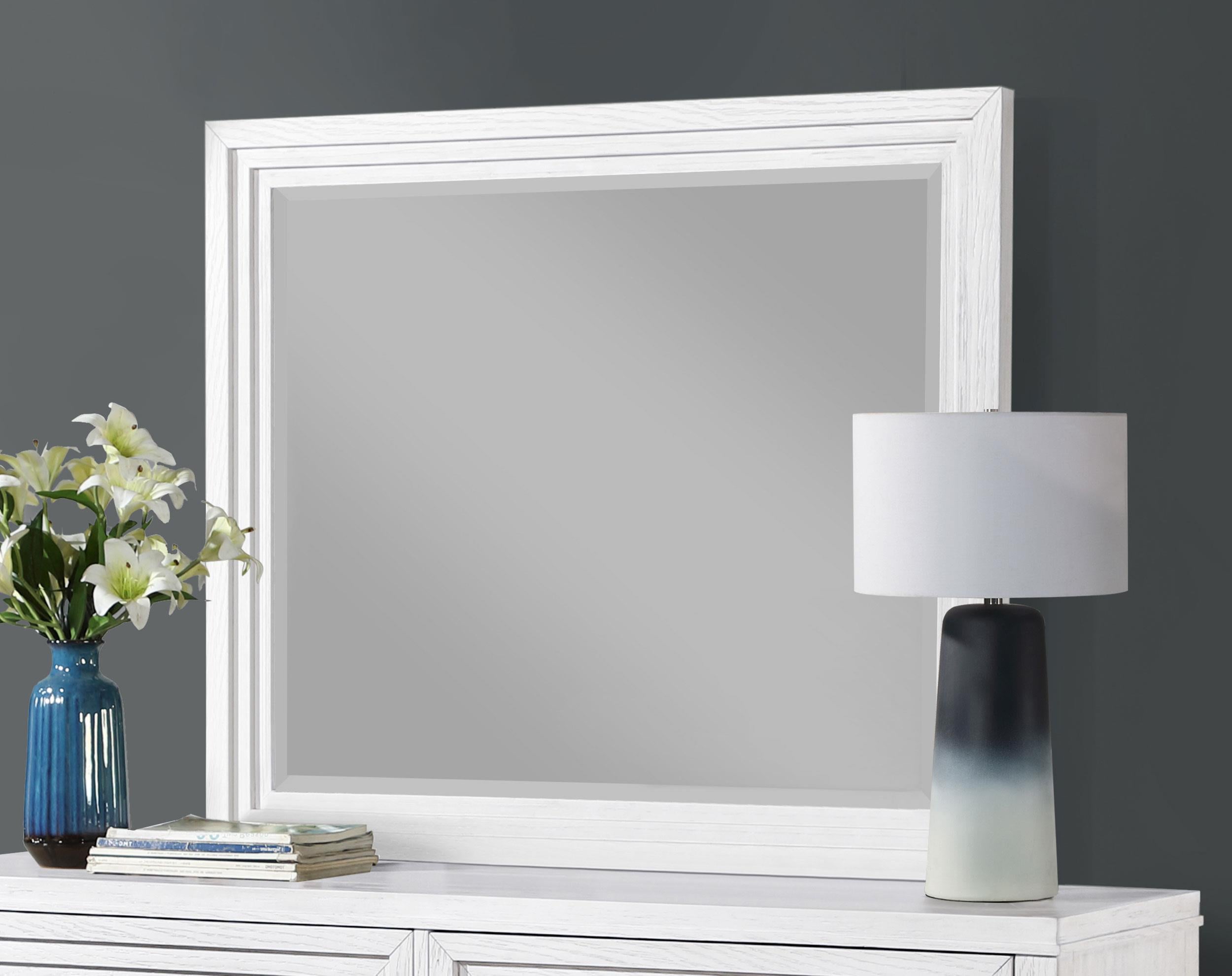 Marielle Dresser Mirror Distressed White - 224844