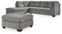 Marleton 2-Piece Sleeper Sectional with Ottoman in Gray - PKG015812
