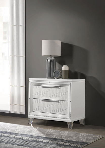 Marmore 2-drawer Nightstand Bedside Table White - 224962