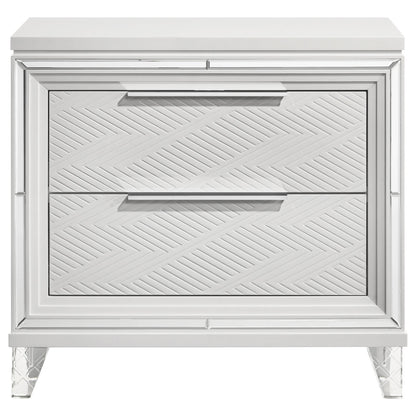 Marmore 2-drawer Nightstand Bedside Table White - 224962