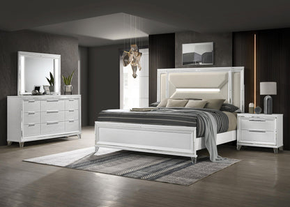 Marmore 4-piece Eastern King Bedroom Set White - 224961KE-S4