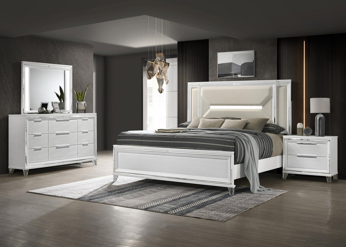 Marmore 4-piece Queen Bedroom Set White - 224961Q-S4