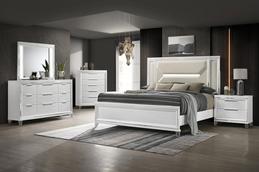 Marmore 5-piece California King Bedroom Set White - 224961KW-S5