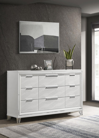 Marmore 9-drawer Dresser Cabinet White - 224963